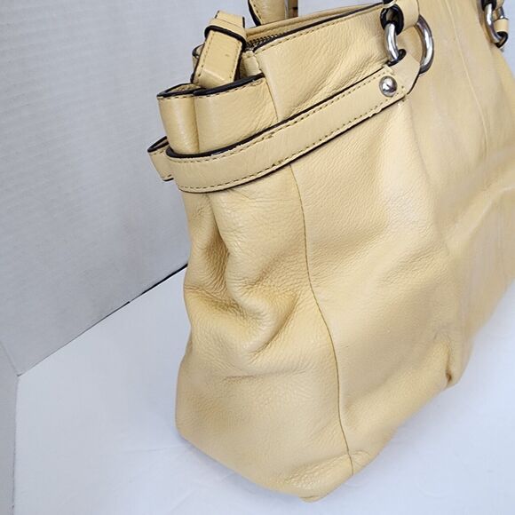 Coach Madison Kara Handbag Canary Yellow Pebbled  Leather  M1220-22262 - Picture 8 of 16